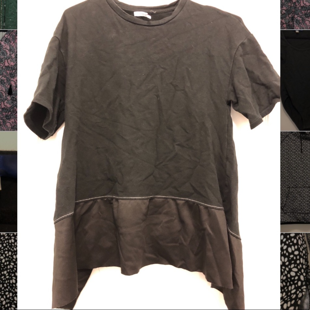 Mixed media black tee